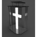 FixtureDisplays® Cross, Christian LIGHTED Church Sign White Plexiglass LED Light 11673